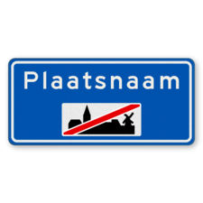 Plaatsnaambord 1400x650mm RVV H02a - Einde bebouwde kom