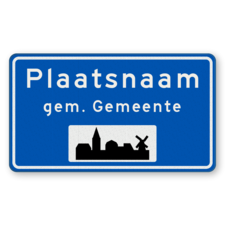 Plaatsnaambord 1400x800mm RVV H01b - Begin bebouwde kom