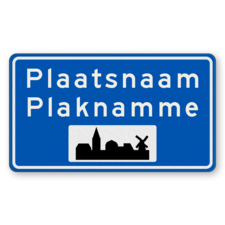 Plaatsnaambord 1400x800mm RVV H01c - Begin bebouwde kom