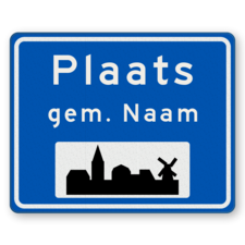 Plaatsnaambord 1000x800mm RVV H01b - Begin bebouwde kom