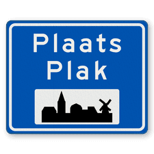 Plaatsnaambord 1000x800mm RVV H01c - Begin bebouwde kom