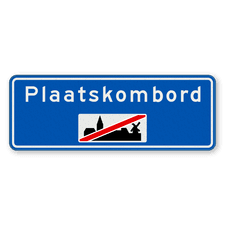 Plaatsnaambord 1800x650mm RVV H02a - Einde bebouwde kom