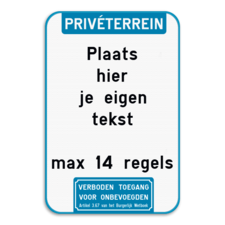 Tekstbord - Boventekst en pictogram