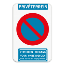 Privé parking parkeerverbod E1 + verboden toegang