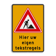 Verkeersbord RVV J16 + 3 regelige tekst