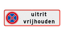 Verkeersbord uitrit vrijlaten RVV E02 + tekst - reflecterend