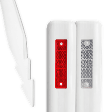 Bermpaal kunststof - type Harpoon met reflectoren - 1200x110x50mm
