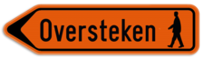 Verkeersbord SB250 F41 - Tekst + pictogram Links