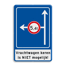 Verkeersbord RVV L10-C21 +ondertekst