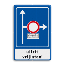 Verkeersbord RVV L10-02r + onderbord + ondertekst