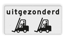 Verkeersbord uitgezonderd heftrucks