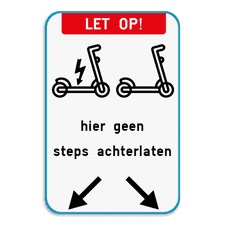 Informatiebord met 2 pictogrammen - Eigen tekst - Steps