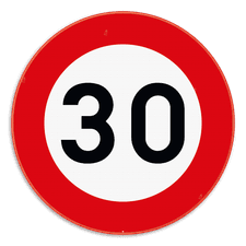 Verkeersbord SB250 C43 - Maximum snelheid 30 km/h