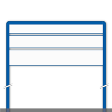 Bedrijfsbord 1500mm breed, staanders 1500mm (boven de grond)