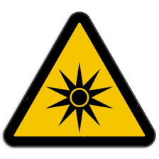 Waarschuwingsbord W027 - Gevaar voor optische stralen