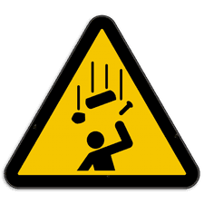 Waarschuwingsbord W035 - Gevaar voor vallende voorwerpen