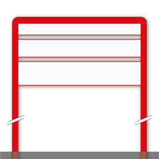 Bedrijfsbord 1000mm breed, staanders 3000mm (boven de grond)