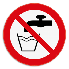 Verbodsbord - Geen drinkwater - pictogram P005