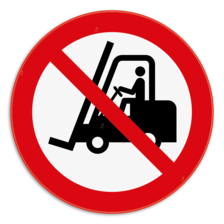 Verbodsbord - Geen toegang voor vorkheftrucks en andere industriële voertuigen - pictogram P006