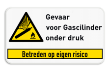 Waarschuwingsbord W029 - aanpasbare tekst + banner