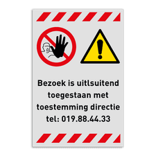 Veiligheidsbord - Geen toegang voor bezoekers