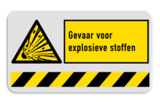 Veiligheidsbord explosieve stoffen | 1 Pictogram + banner