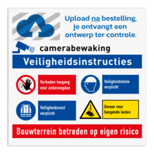 Werfbord voor bouwterrein - Veiligheidsinstructies met je logo