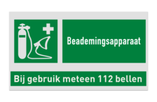 Reddingsbord E028 - Beademingsapparaat met tekst