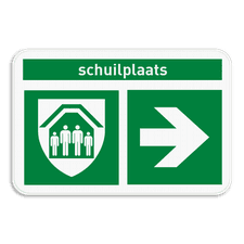 Schuilplaats bord BHV Vluchtroute - E021