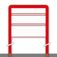 Bedrijfsbord 600mm breed, staanders 2000mm (boven de grond)