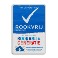 Informatiebord Rookvrij University met logo
