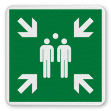 Fluchtwegschild - Sammelstelle und Sammelplatz