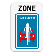 Verkeersbord SB250 ZONE F111 - Fietsstraat