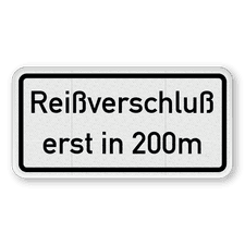 Verkehrszusatzeichen 1005-30 - Reißverschluß erst in ... m (meter)