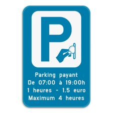 Panneau de stationnement - Parking payant avec votre texte personnalisé