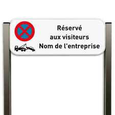 Panneau de stationnement - Réservé aux visiteurs - Nom de l'entreprise