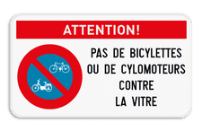 Attention ! Pas de bicyclettes ni de cyclomoteurs