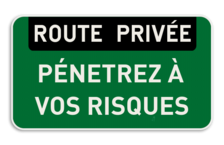 Panneau d'interdiction - ROUTE PRIVÉE - Texte personnalisé