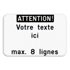 Panneau de texte - Orientation paysage - Texte d'en-tête - Blanc/noir