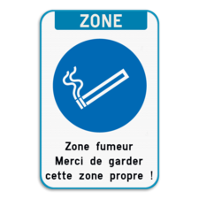 Zone fumeur - Texte personnalisé