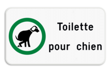 Panneau d'information - Toilettes pour chiens