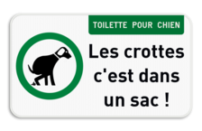 Panneau d'information - toilettes pour chiens avec votre texte