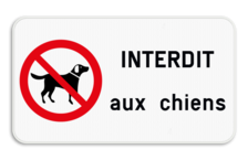Panneau d'information - Interdit aux chiens
