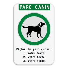 Panneau d'information - Parc canin