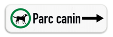 Panneau flèché - Parc canin