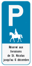 Panneau de stationnement - Réservé à Saint-Nicolas