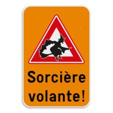 Panneau d'information - Sorcière volante