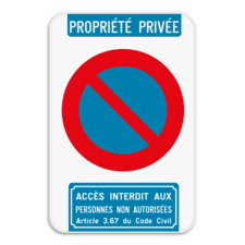 Interdiction de stationnement - parking privé - E1 - Accès interdit