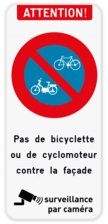 Attention - E1 vélo - texte personnalisé - surveillance caméra