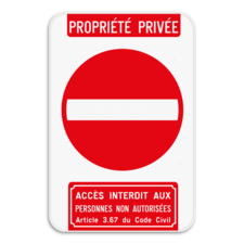 Propriété privée - Article 3.67 Accès interdit